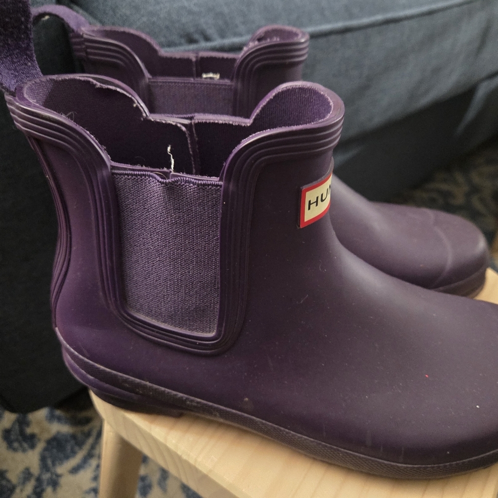 Hunter Ankle Boots Purple Women's Size 8